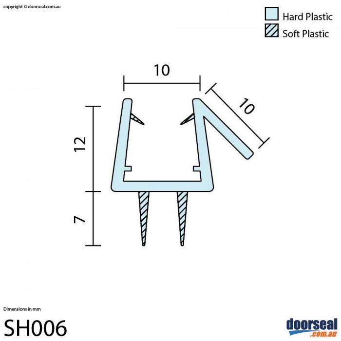 SH006 Shower Screen Seal (10mm glass)
