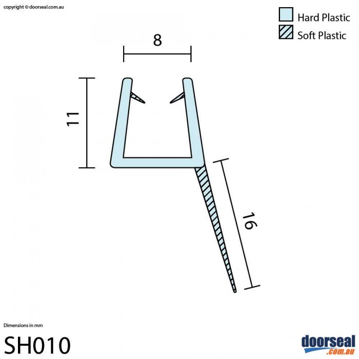 SH010 Shower Screen Seal (8mm glass)