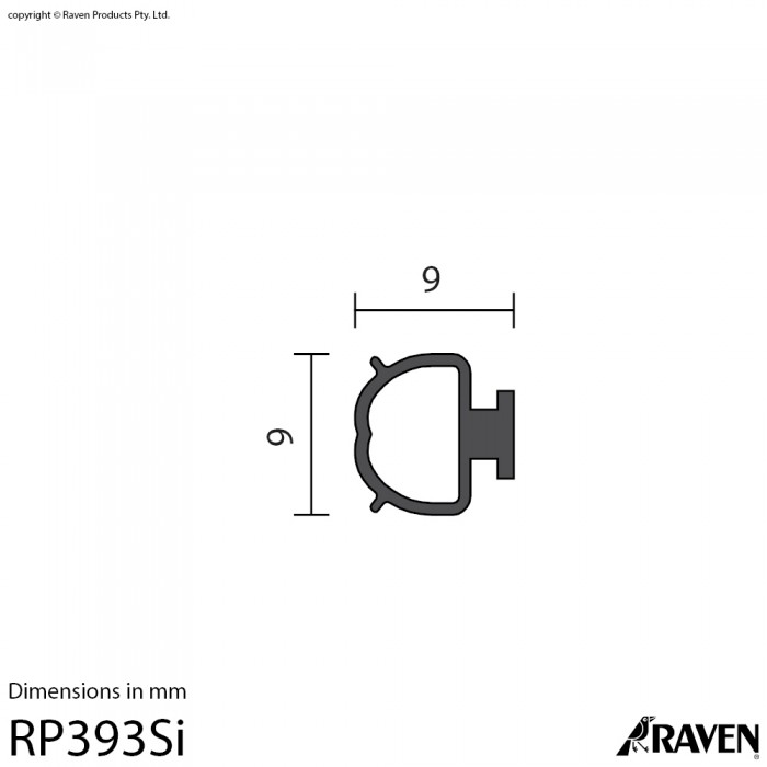 Raven Rp93si RP393Si Silicon Rubber BK 1000mm | Doorseal.com.au